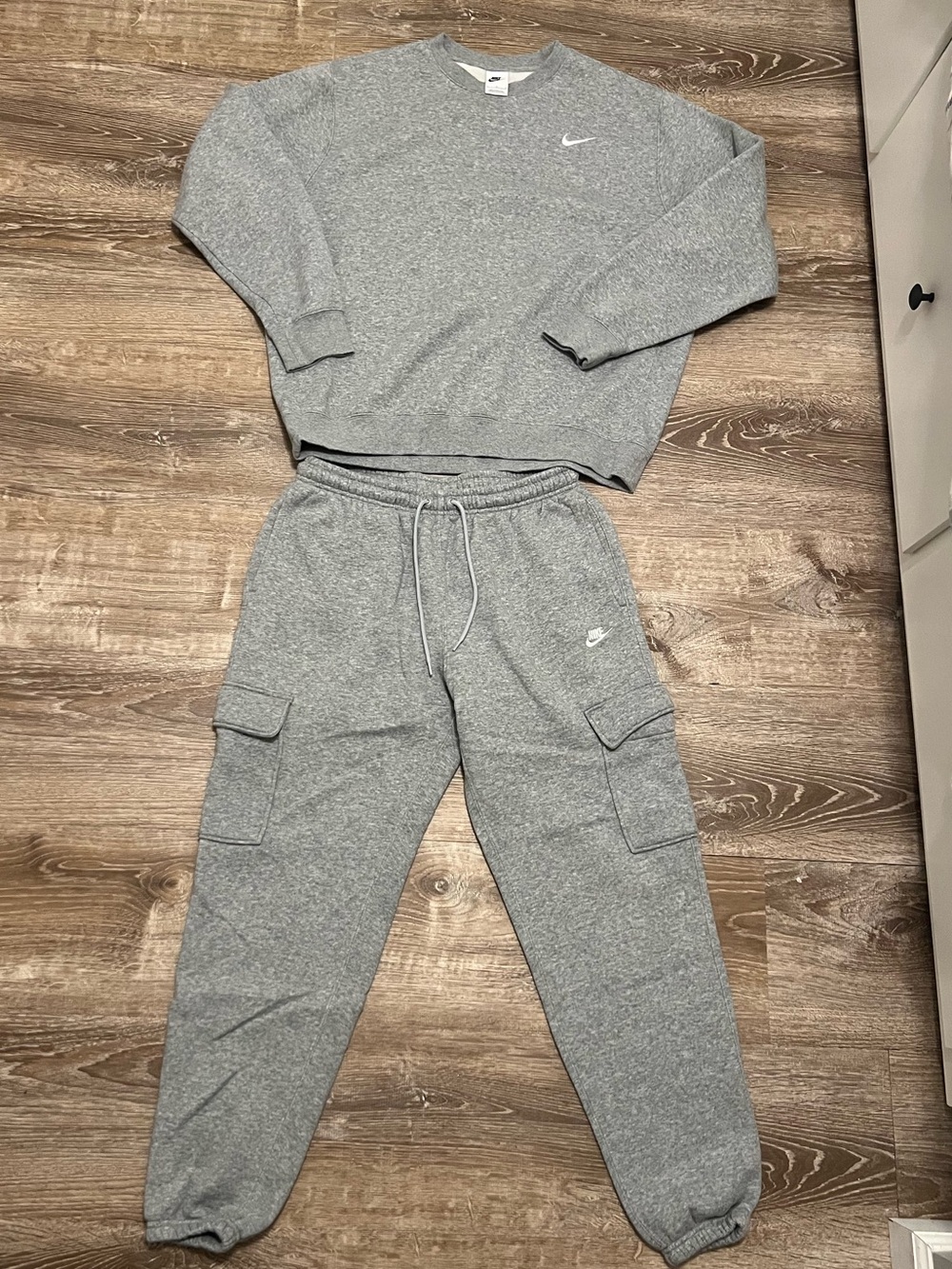 Nike Grey Heather Fleece Cargo Style Pants